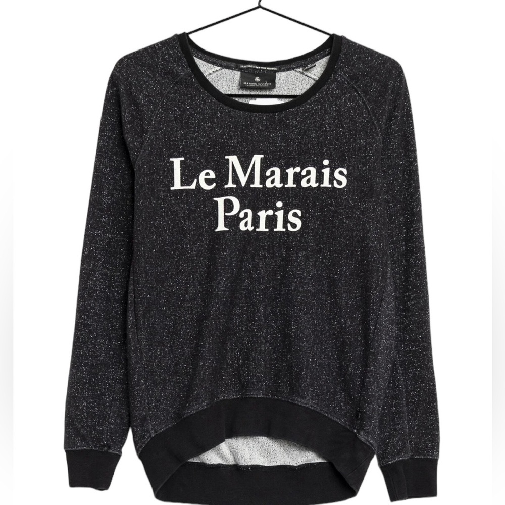 Scotch & Soda Black 'Le Marais Paris' Sparkle Sweatshirt